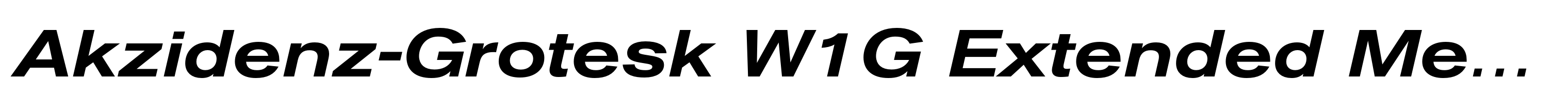 Akzidenz-Grotesk W1G Extended Medium Italic